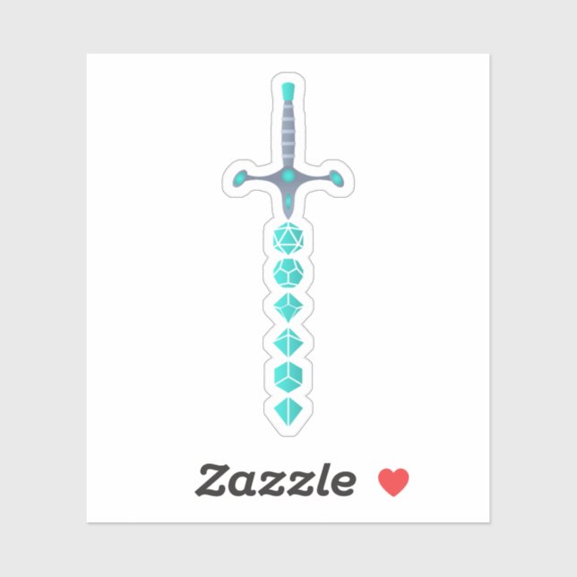 Sticker Jade épée du Paladin Tabletop RPG (Feuille)