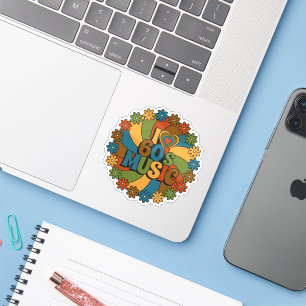 Sticker J'adore la musique des années 60 pour les amateurs