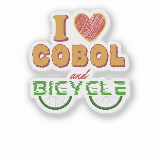 Sticker J'adore la programmation Cobol et l'autocollant de (Devant)