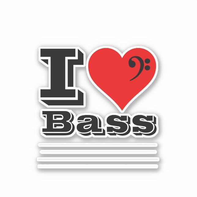 Sticker J'adore le bass (Devant)