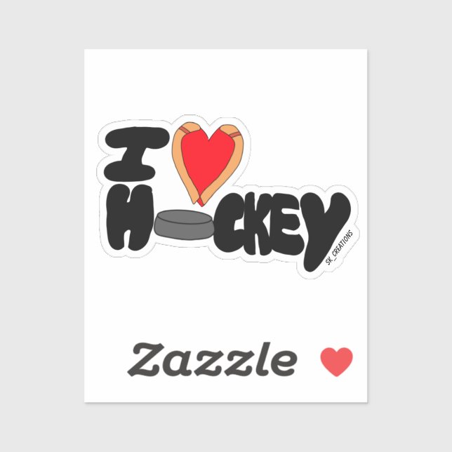 Sticker J'adore le hockey (Feuille)