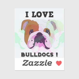 Sticker J'adore les bulldogs