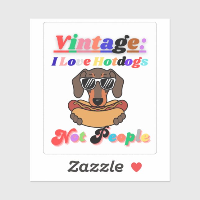 Sticker J'adore les hot-dogs, pas les gens  (Feuille)