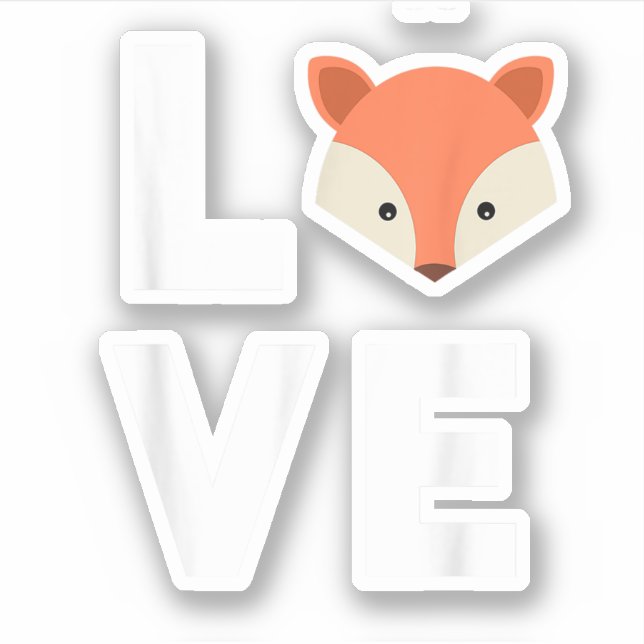 Sticker J'adore les renards Renard mignon Renard drôle J'a (Devant)