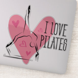Sticker J'ADORE PILATES PILATES Pilates Pose sur le réfor