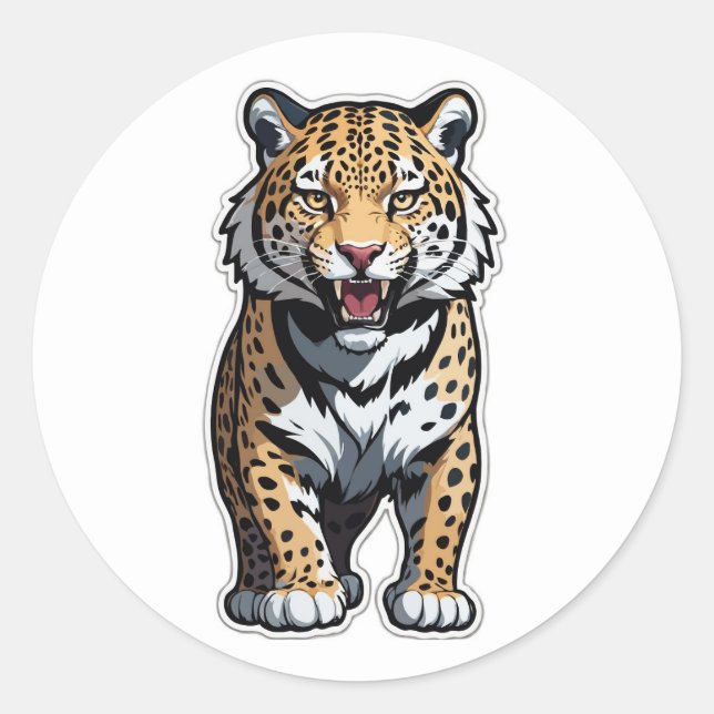 Sticker Jaguar en rugissement - Libérez la puissan (Devant)