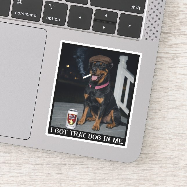 Sticker J'ai Ce Chien En Moi, Drôle De Mème De Doberman Pi (Détail)