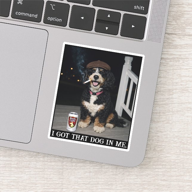 Sticker J'ai Ce Chien En Moi, Mème Drôle De Bernedoodle (Détail)