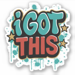Sticker J'AI CELA Typographie Motivationnelle de Style Gra