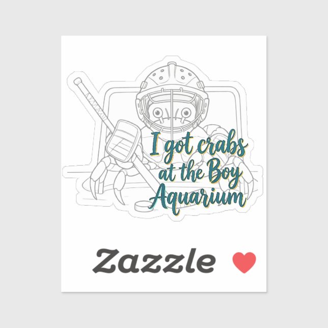 Sticker J'ai eu des Crabs à l'aquarium des garçons - Autoc (Feuille)