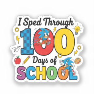 Sticker J'ai filé à travers 100 jours d'école Gamer garçon