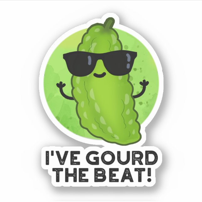 Sticker J'Ai Gourd The Beat Funny Veggie Pun (Devant)