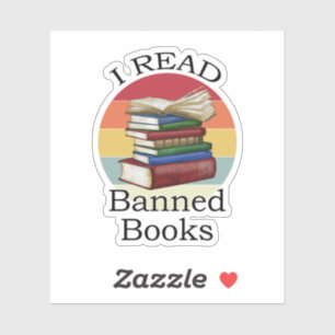 Sticker J'ai lu Banned Books Librarian Bookworm Book Reade
