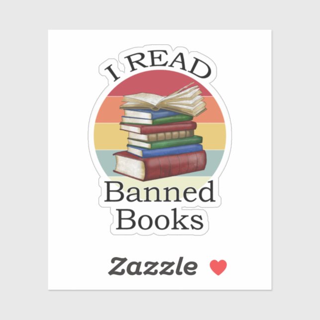 Sticker J'ai lu Banned Books Librarian Bookworm Book Reade (Feuille)