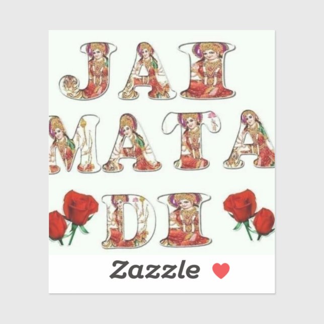 Sticker Jai Mata Di - Bénédiction divine de la Mère (Feuille)