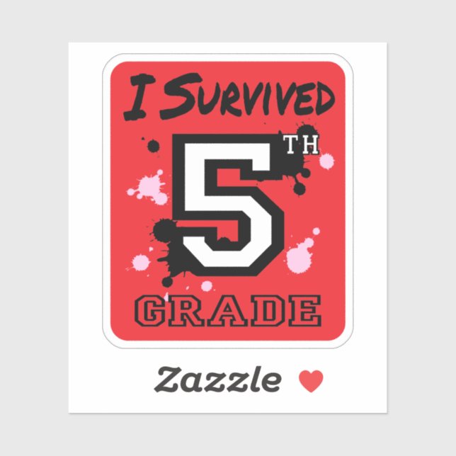 Sticker J'ai survécu 5e année (Feuille)