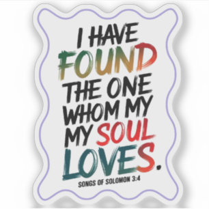 Sticker "J'ai Trouvé Celui Que J'aime" Lettering Brush