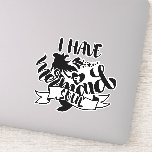 Sticker J'ai une âme de sirène Funny Cute Beach (Détail)