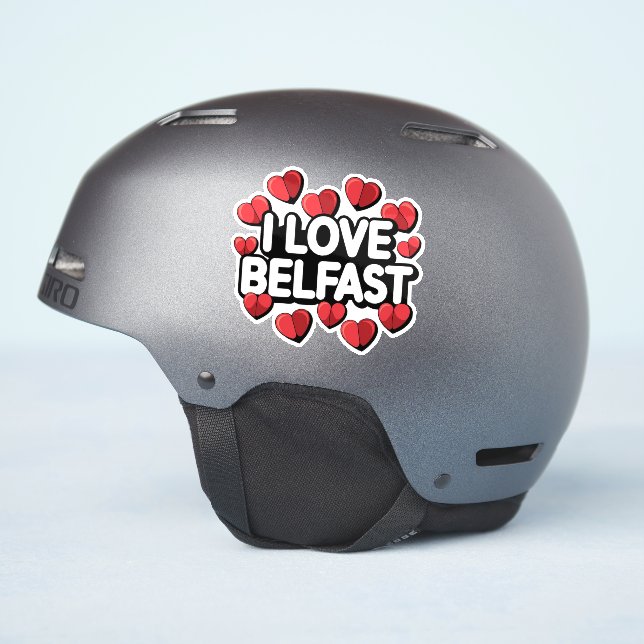 Sticker J'aime Belfast (Côté casque)