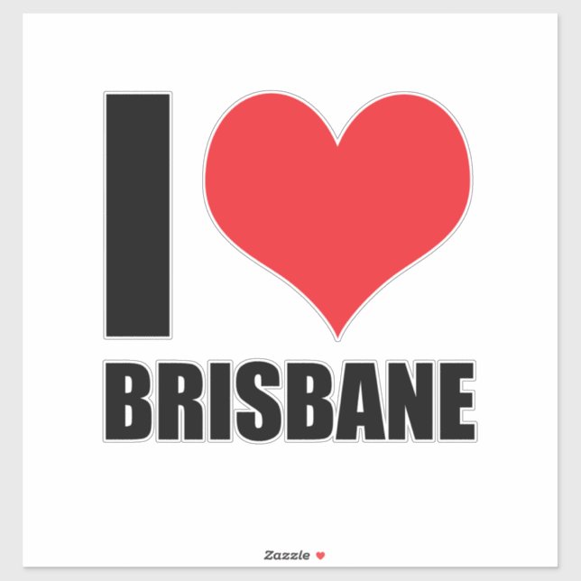 Sticker J'aime Brisbane (Feuille)