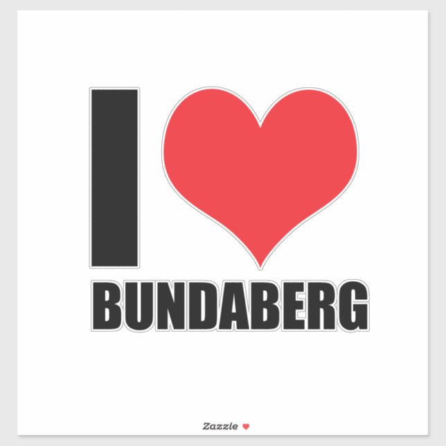 Sticker J'aime Bundaberg (Feuille)
