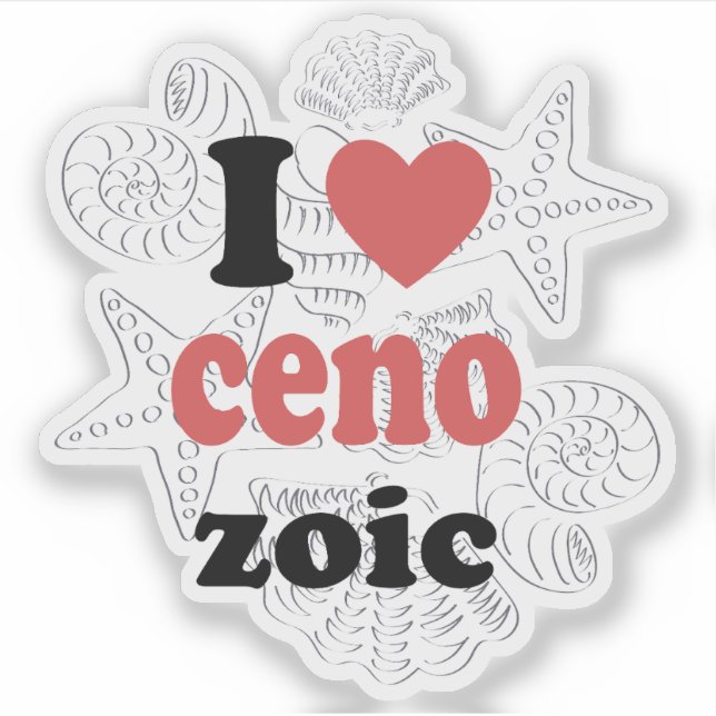 Sticker J'aime Cénozoïque drôle de citation pour les scien (Devant)