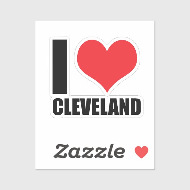Sticker J'aime Cleveland (Feuille)