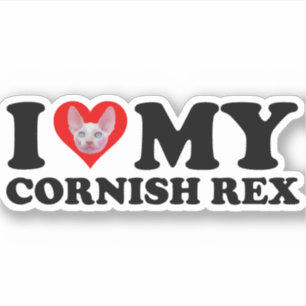 Sticker J'aime (Cœur) Mon Cornish Rex