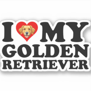 Sticker J'aime (Cœur) Mon Golden Retriever