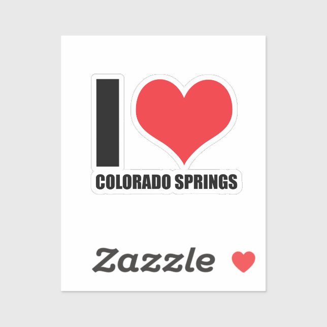 Sticker J'aime Colorado Springs (Feuille)