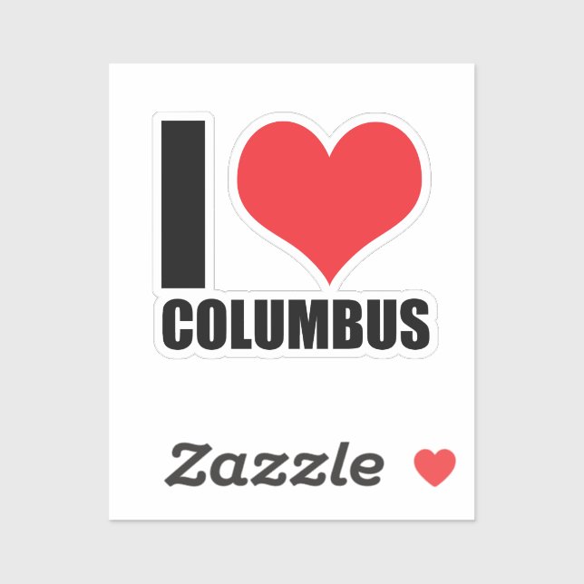 Sticker J'aime Columbus (Feuille)