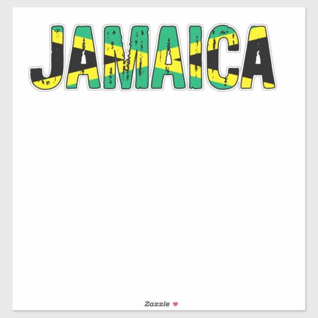 Sticker J'aime la Jamaïque (Feuille)