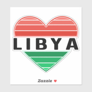Sticker J'aime la Libye, le coeur libyen