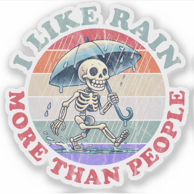 Sticker J'Aime La Pluie Plus Que Les Gens (Devant)