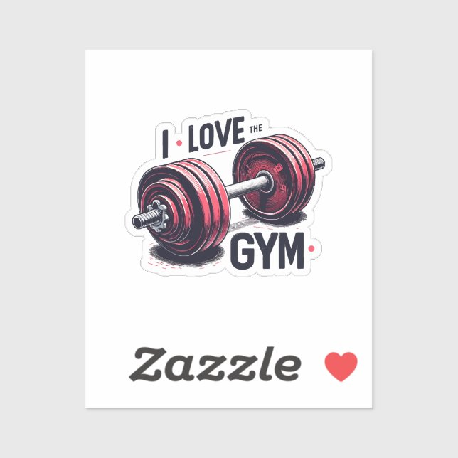 Sticker J'aime la salle de sport (Feuille)
