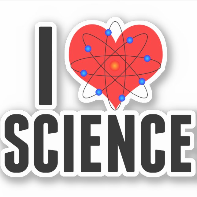 Sticker J'aime la science (Devant)
