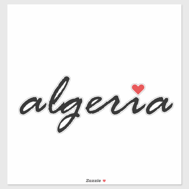 Sticker J'aime l'Algérie (Feuille)