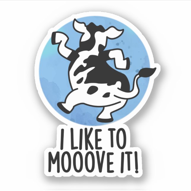 Sticker J'Aime Le Déplacer Funny Cow Pun (Devant)