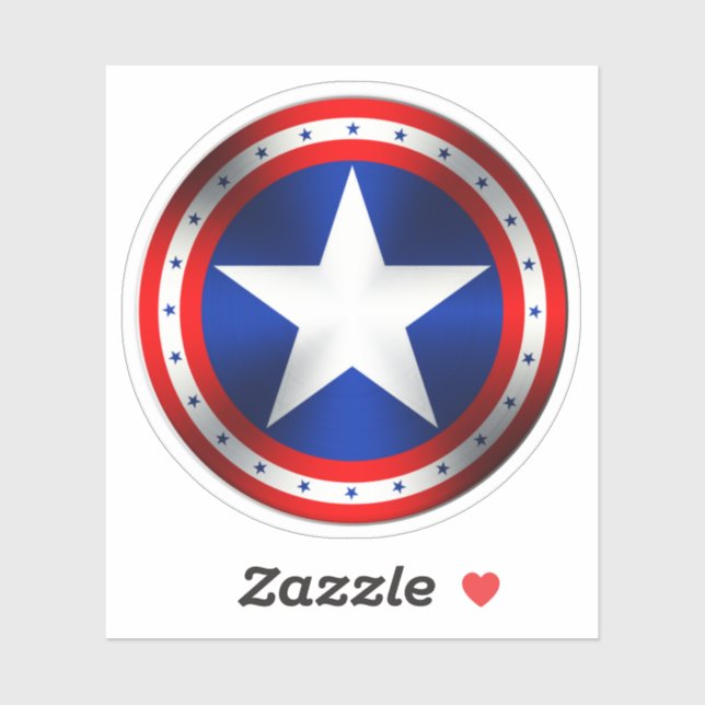 Sticker J'aime le drapeau américain dans un cercle (Feuille)