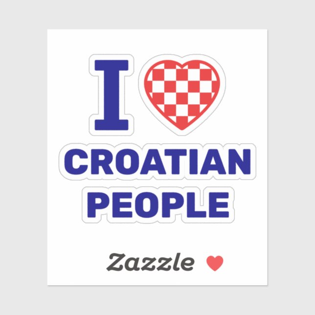 Sticker J'aime le peuple croate (Feuille)