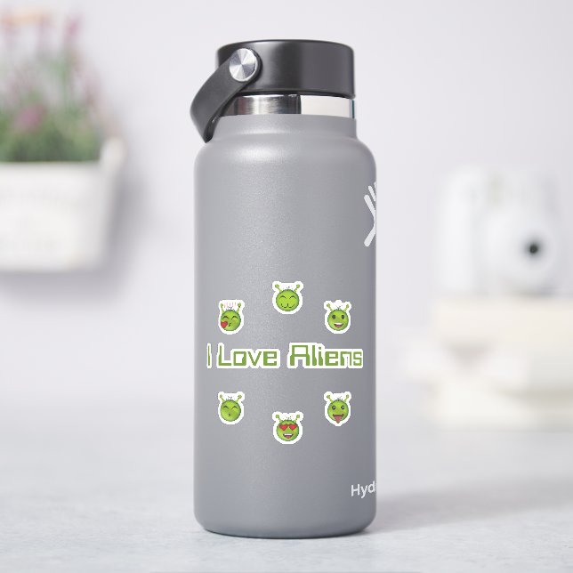 Sticker J'aime les aliens (HydroFlask)