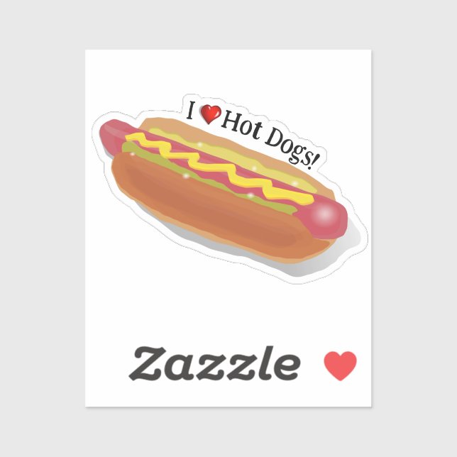 Sticker J'Aime Les Chiens Chauds ! (Feuille)