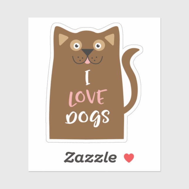 Sticker J'Aime Les Chiens Mignonne Cartoon (Feuille)