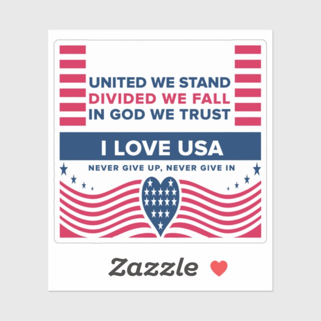 STICKER J'AIME LES ÉTATS-UNIS (Feuille)