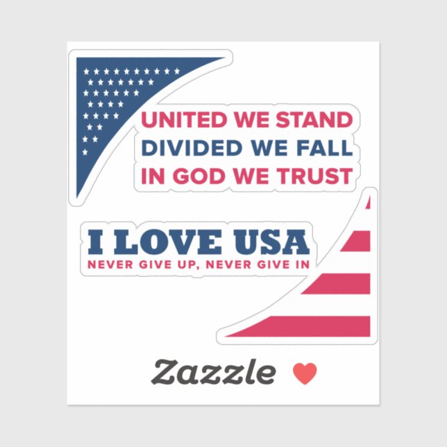 STICKER J'AIME LES ÉTATS-UNIS (Feuille)