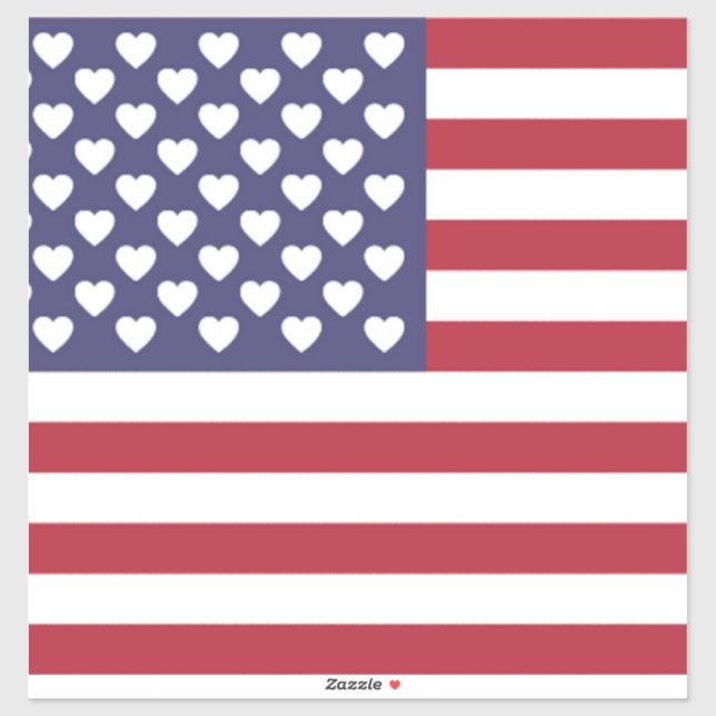 STICKER J'AIME LES ÉTATS-UNIS D'AMÉRIQUE (Feuille)