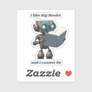 Sticker J'aime les gros livres et je ne peux pas mentir