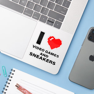 Sticker J'aime les jeux vidéo et les baskets