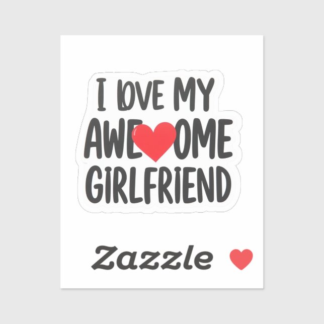 Sticker J'aime ma copine géniale (Feuille)