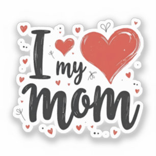 Sticker J'aime ma maman chérie enfants 